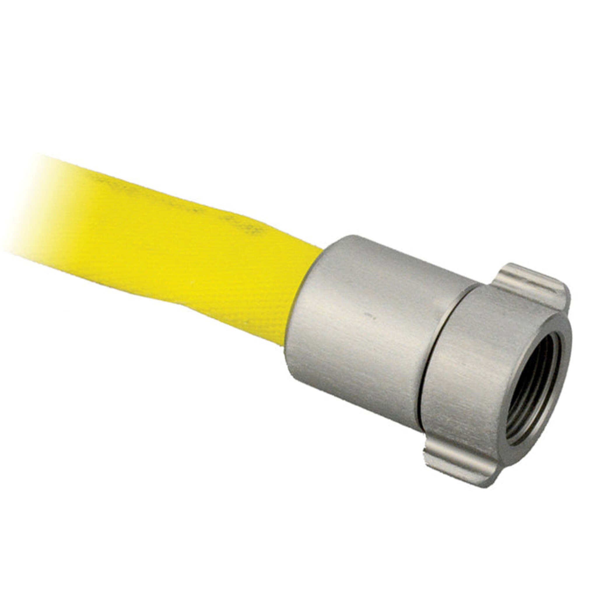 1" Yellow Single Jacket Lightweight Fire Hose Assemblies c/w Hard-Coat Aluminum NPSH Fittings Hose and Fittings - Cleanflow