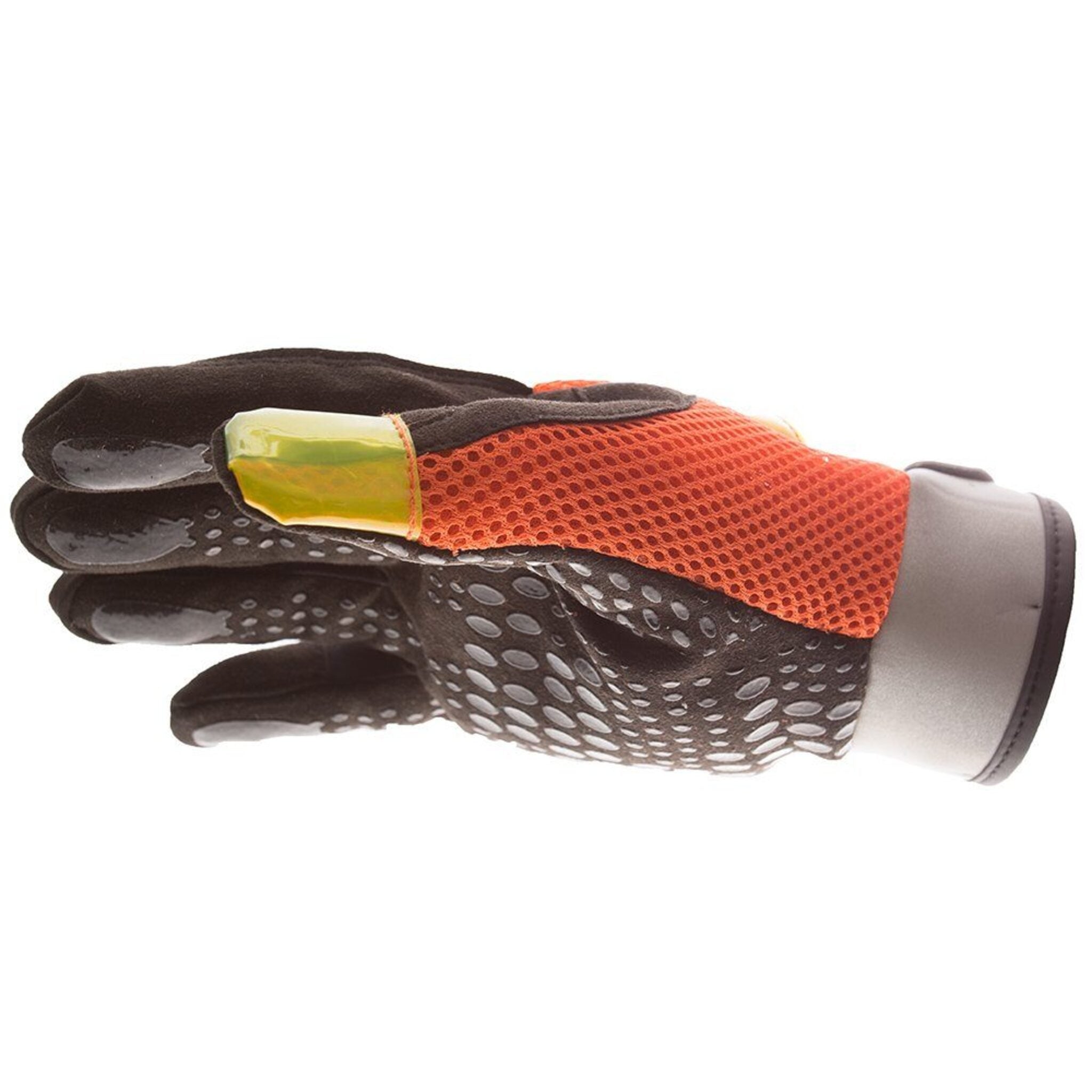 Impacto Hi-Vis Anti-Vibration Mechanic's Style Suede Leather Silicone Grip Glove with Air Glove® Technology Work Gloves and Hats - Cleanflow