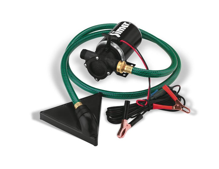 Simer BW85P 12V Utility Water Transfer Pump – 450 GPH, Battery Powered, Portable Pump with Hoses & Clamps