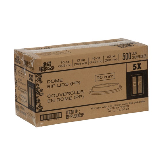 Cafe Express 90 mm Hot Cup Lids - Fits Ripple & Single Wall Cups - Case of 500