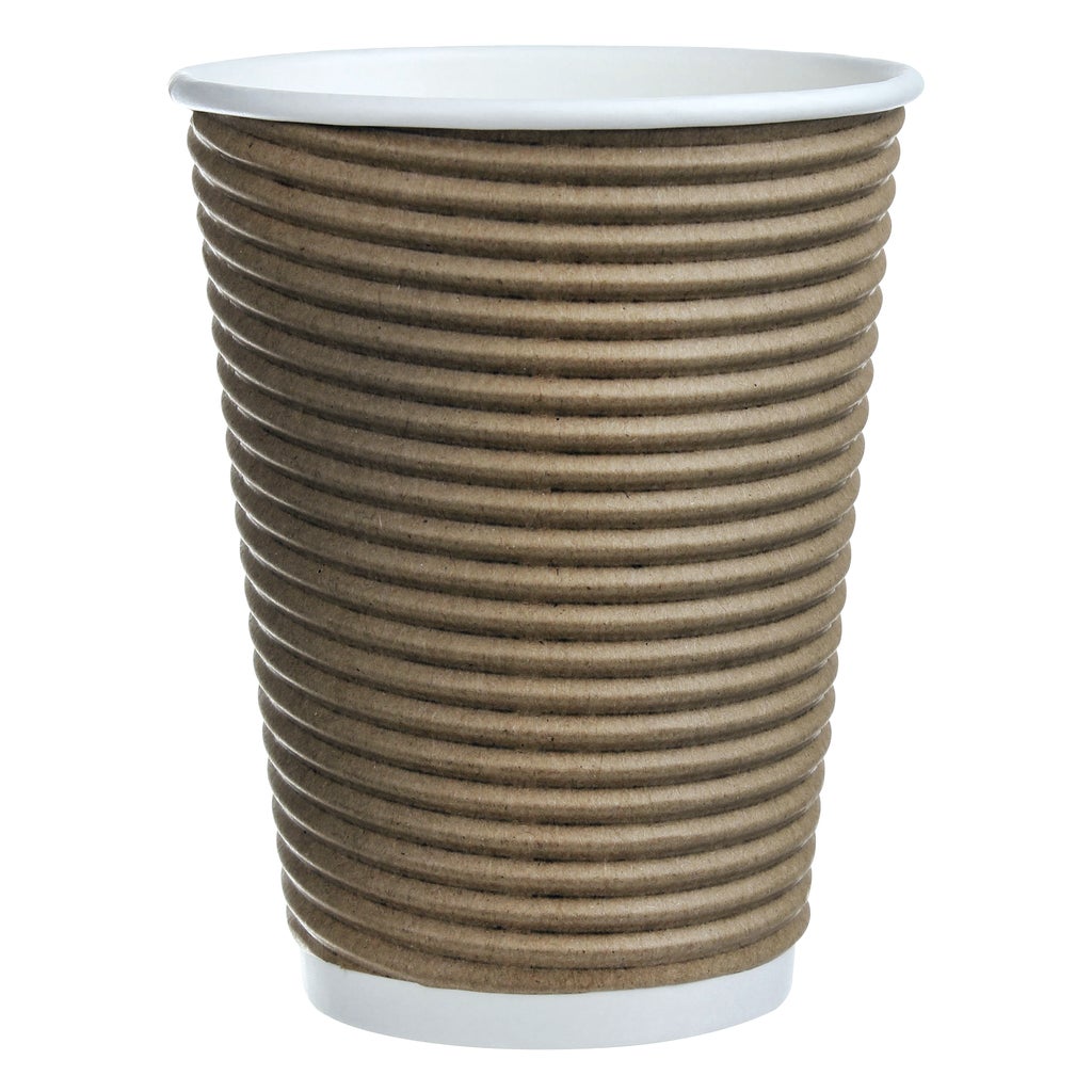 Café Express 16 oz Ripple Hot Cups - Kraft Brown - Case of 500