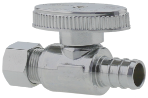 Chrome Plated Straight Supply Stop Valve 1/2" PEX x 3/8" Compression - Corrosion-Resistant with Reliable Shut-Off for Commercial & Residential Use