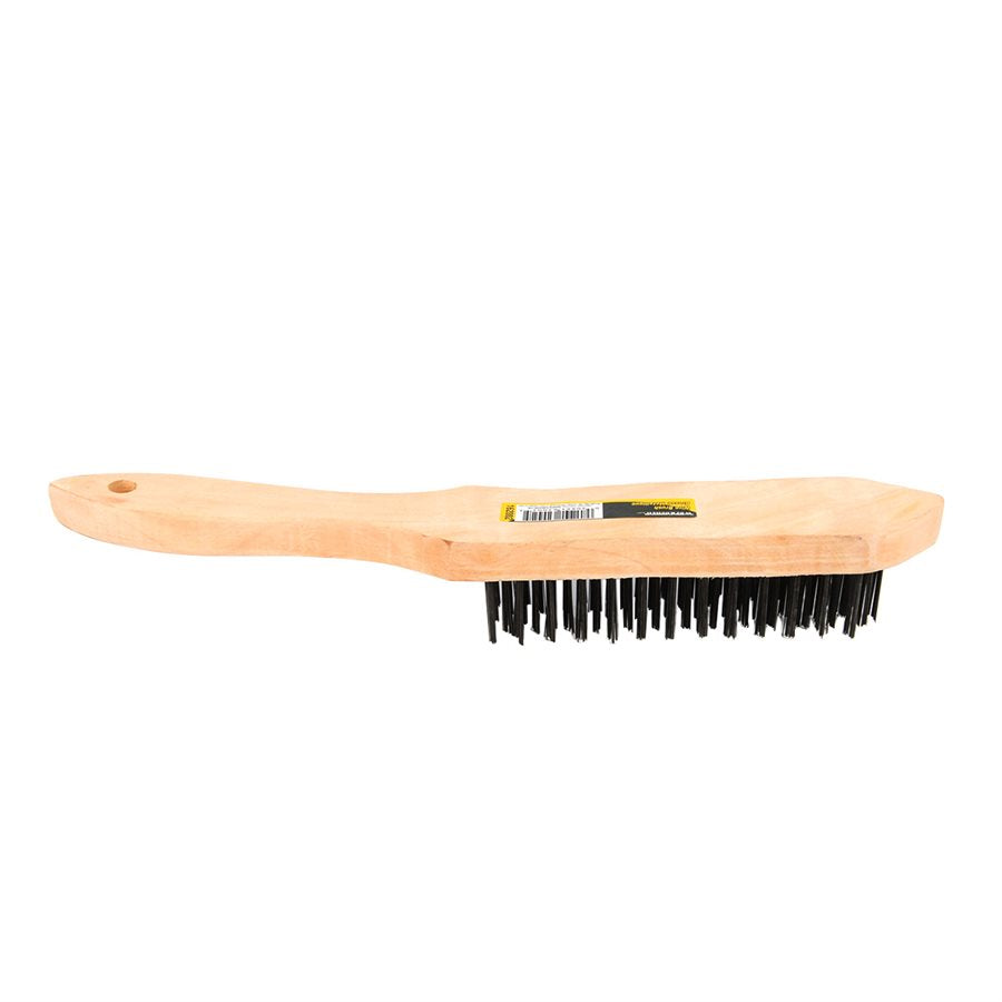 ToolTech Wire Scratch Brush with Wooden Handle and Steel Wire Bristles