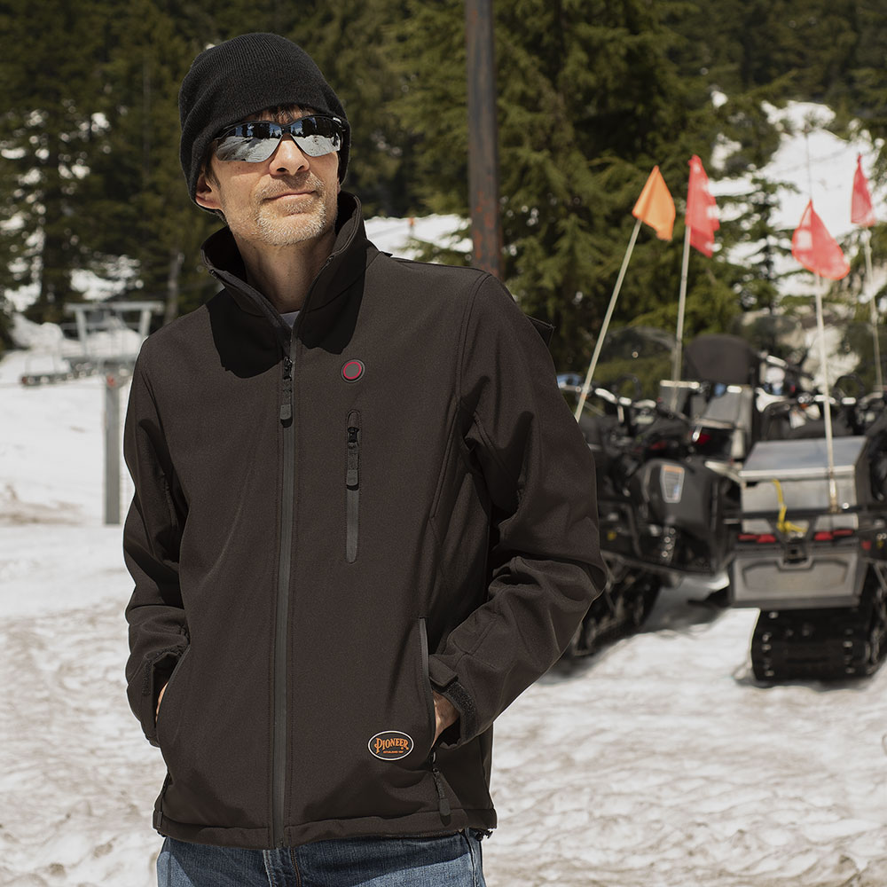 Pioneer 5431 Heated Softshell Jacket – USB-Powered Heated Workwear with 3 Heat Zones & Windproof, Water-Resistant Construction | Sizes S-5XL