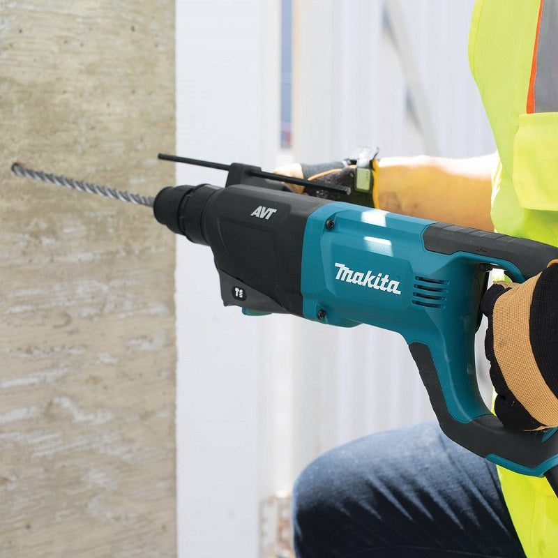 Makita HR2641 1" Rotary Hammer SDS-PLUS with Anti-Vibration Technology, Torque Limiter, and Retractable Sky Hook for Concrete, Steel, and Wood