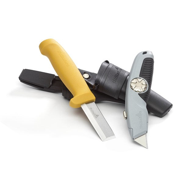 Hultafors STK Chisel Knife & URA Utility Knife Double Holster Knife Set
