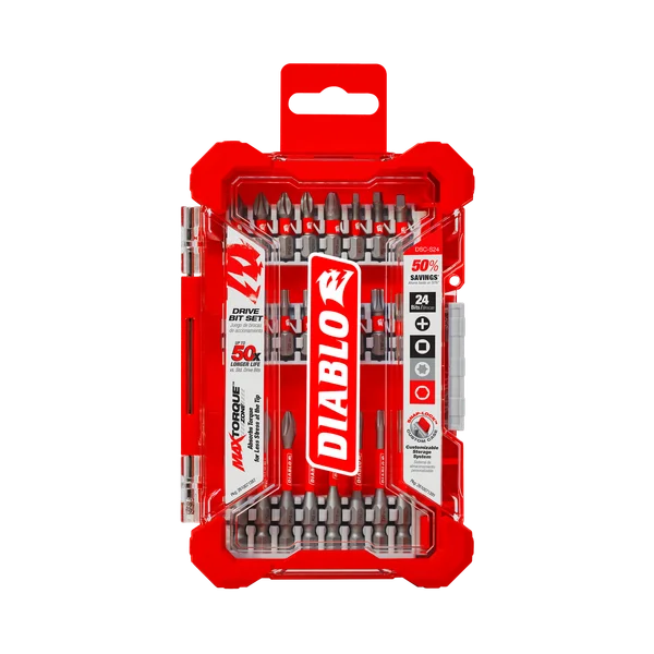 Diablo 24 Piece Screwdriving Set | Magnetic Nut Setters, MaxTorque, Impact Strong Technology for Cordless & Corded Drivers | Up to 50X Longer Life