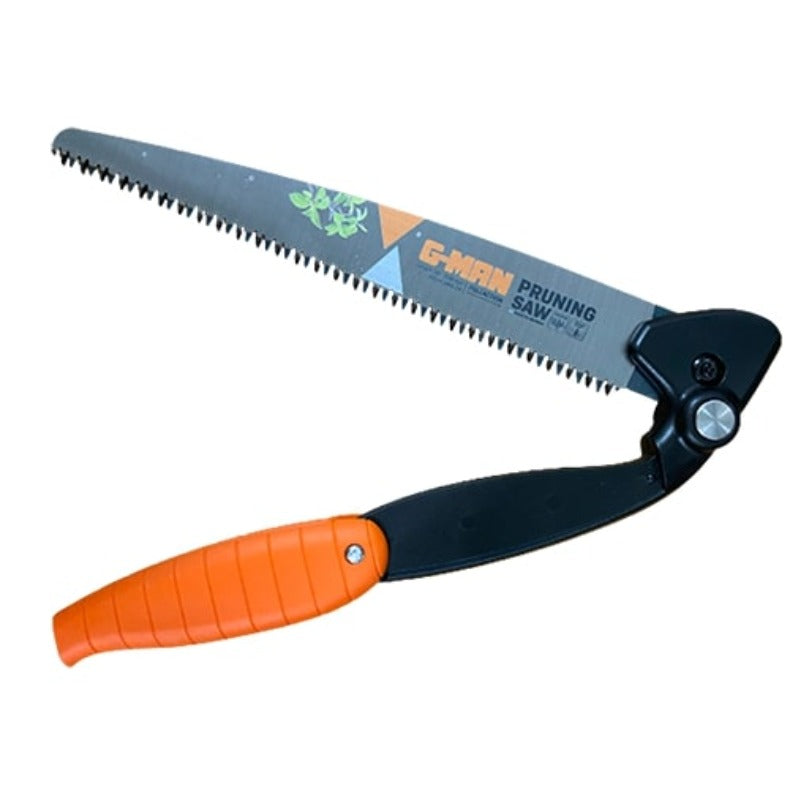 G-Man 345 10-Inch Foldable Pruning Saw - 3-Position Adjustable Blade, 3-Edge Teeth, Hollow Ground Finish, Hard-Point, 6 TPI for Precision Cuts