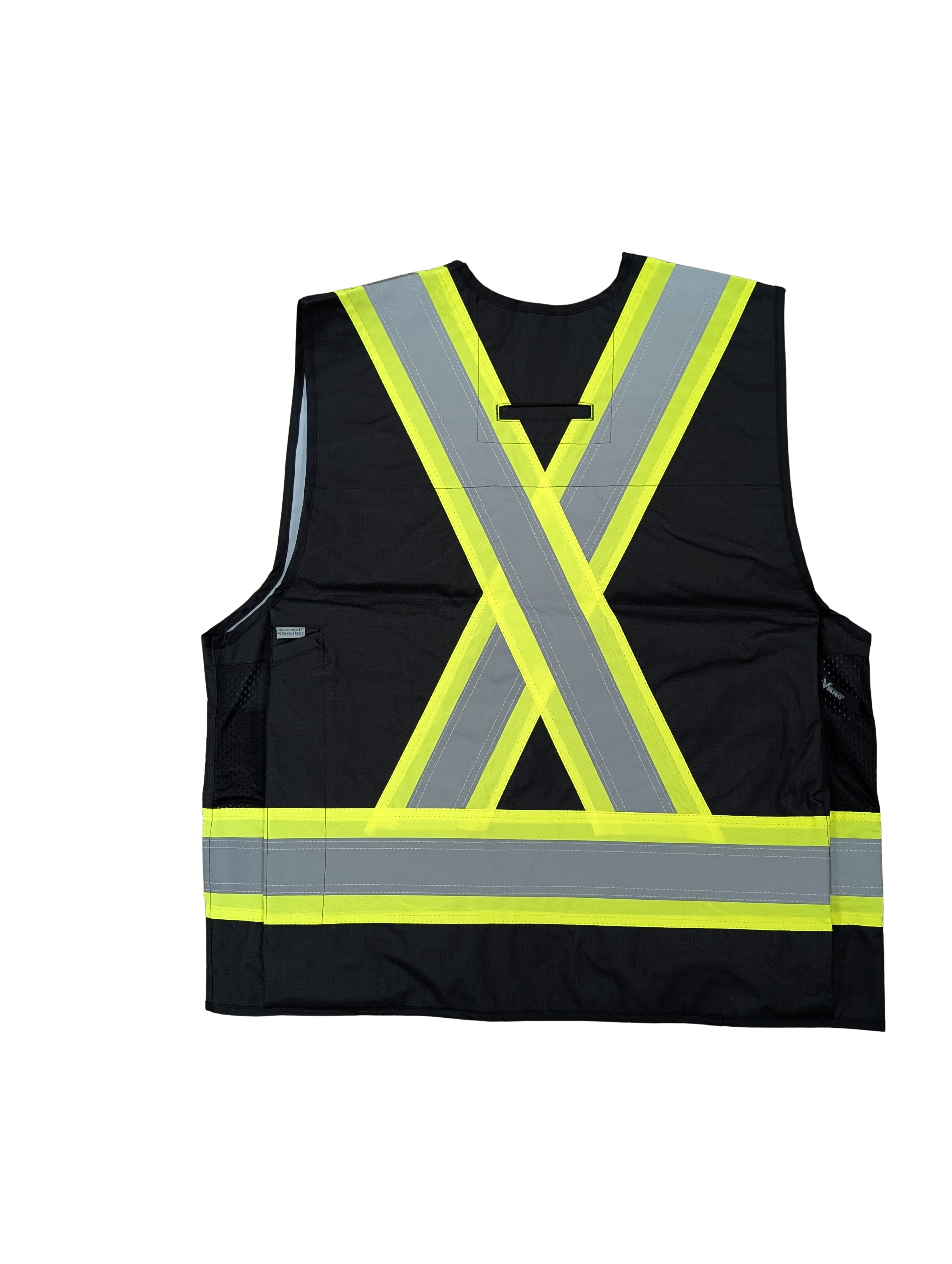 Viking Professional® 3995FR Journeyman 300D Trilobal Rip-stop Flame Resistant Surveyor Vest with Hi-Vis Reflective Tape and Multiple Storage Pockets
