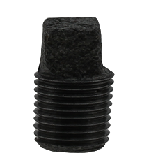 Black Pipe Plug - 1/8" NPT to 6" NPT Sizes, Malleable Iron, Corrosion-Resistant for Sealing Pipes, Hydraulic & Pneumatic Systems, and Fluid Flow Prevention