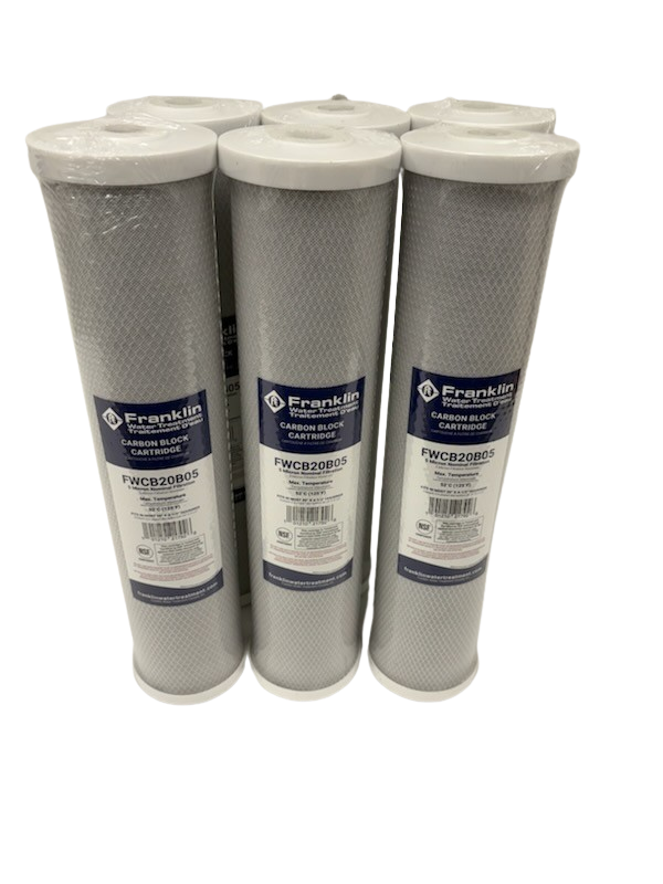 Franklin 4.5" Carbon Block Filter Cartridges – Big Blue Chlorine Reduction Water Filters (FWCB Series)