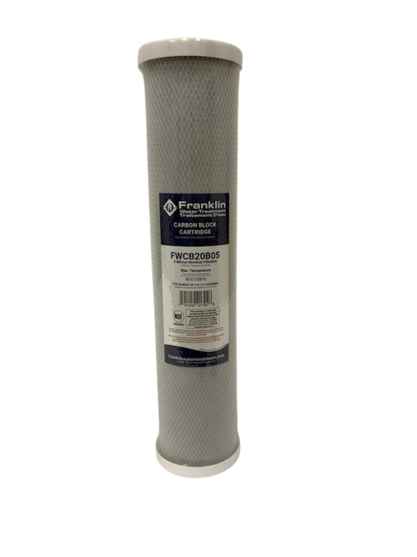 Franklin 4.5" Carbon Block Filter Cartridges – Big Blue Chlorine Reduction Water Filters (FWCB Series)