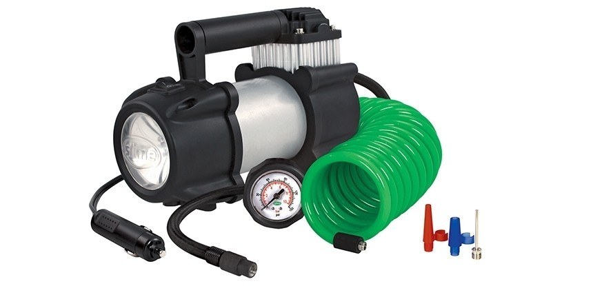 Slime Pro Power Tire Inflator - Heavy Duty | Fast 3-Minute Inflation, 12V Power, 150 PSI Gauge, LED Light, 26-Foot Reach, Compact for On-the-Go Use