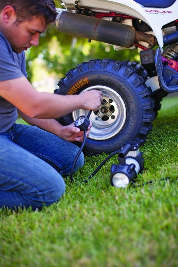 Slime Pro Power Tire Inflator - Heavy Duty | Fast 3-Minute Inflation, 12V Power, 150 PSI Gauge, LED Light, 26-Foot Reach, Compact for On-the-Go Use