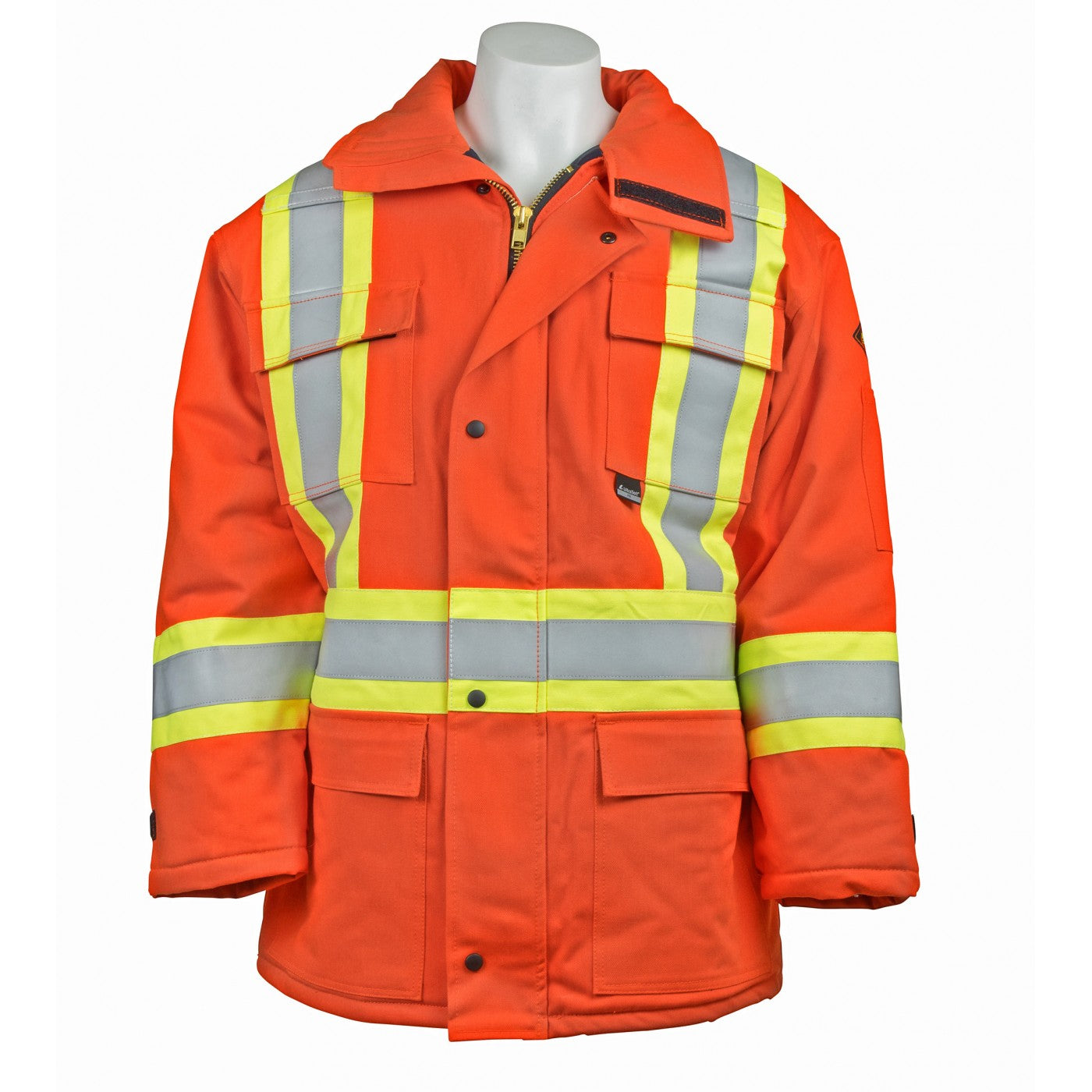 KELTEK 407s Men's Orange CSA Flame Resistant Hi-Vis Safety Parka | S-4XL (HRC 4)