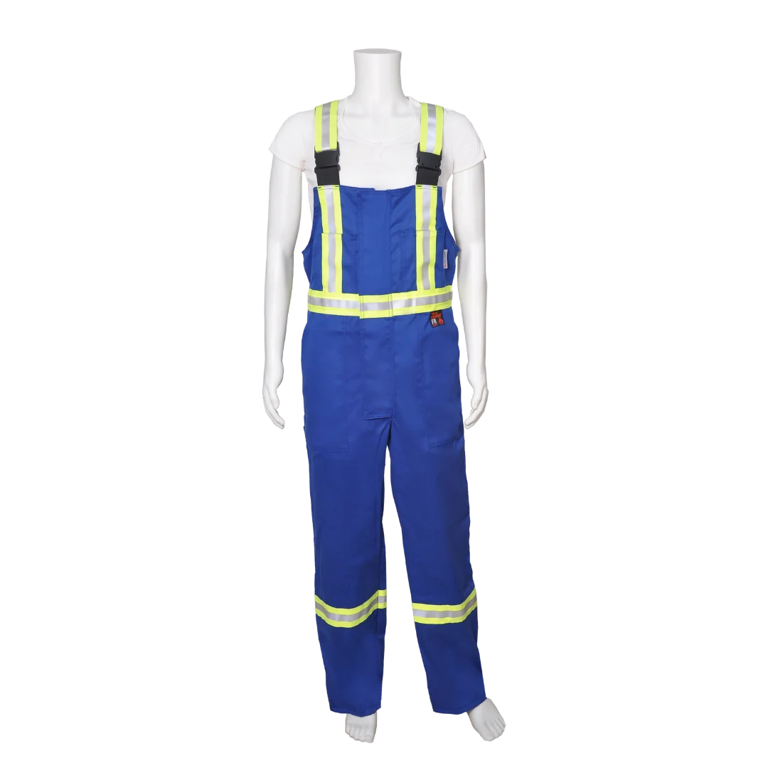 Viking Firewall FR® 41679 CSA Striped Bib Overalls, High-Visibility, Meets NFPA 2112, CSA Z462 Standards, for Oil, Gas & Utility Work | Sizes S-5XL