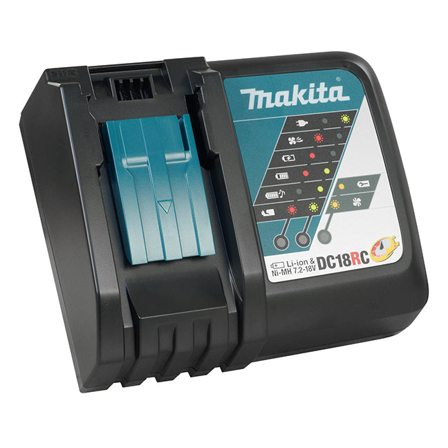 Makita Multi-Voltage Battery Charger | Charges 7.2V-18V Ni-Cad, Ni-MH, Li-Ion | Fast Charging, Smart CPU, Cooling Fan | Versatile Power Solution