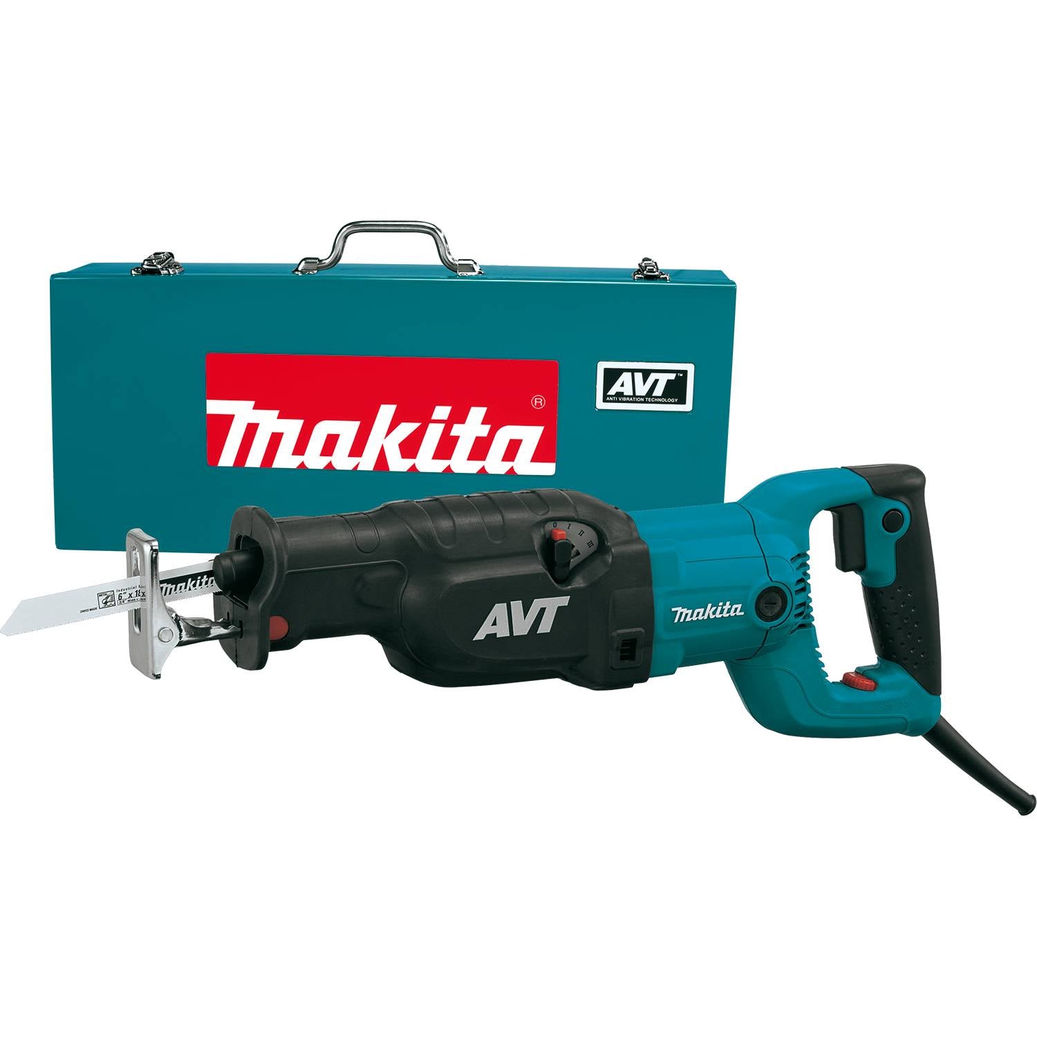 Makita JR3070CT Reciprocating Saw with Metal Case: 15 AMP, Anti-Vibration, 3 Orbital Settings, Tool-Less Blade Change, Variable Speed Dial, Ergo Grip