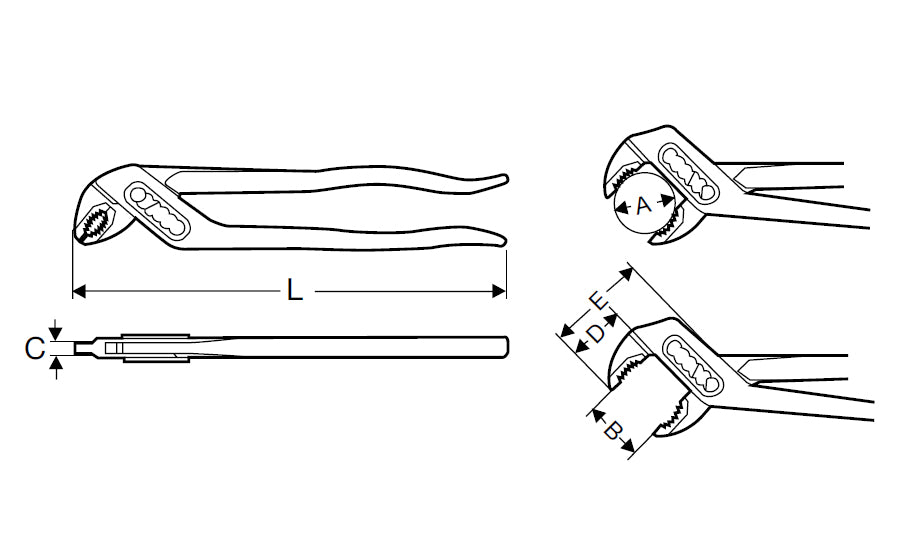 Super Ego 522 Box Joint Pliers - 10" Length - 1.25" Capacity