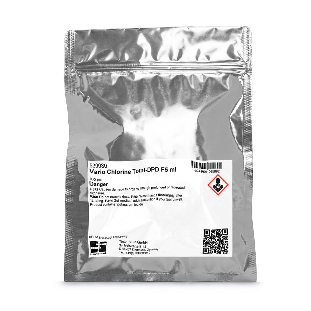 Lovibond VARIO 530080 DPD Total Chlorine Powder Pillows, 5 mL Sample, 100 Pack