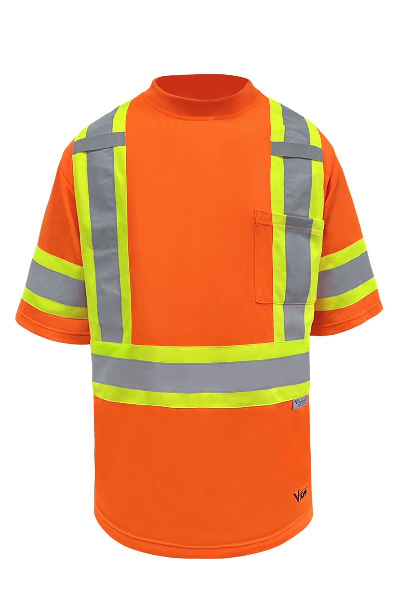 Viking® 6007 Bamboo Lined Safety T-Shirt with Vi-Brance® Reflective Tape, UPF 50+ Sun Protection, and CSA/ANSI Compliance for High-Visibility Work