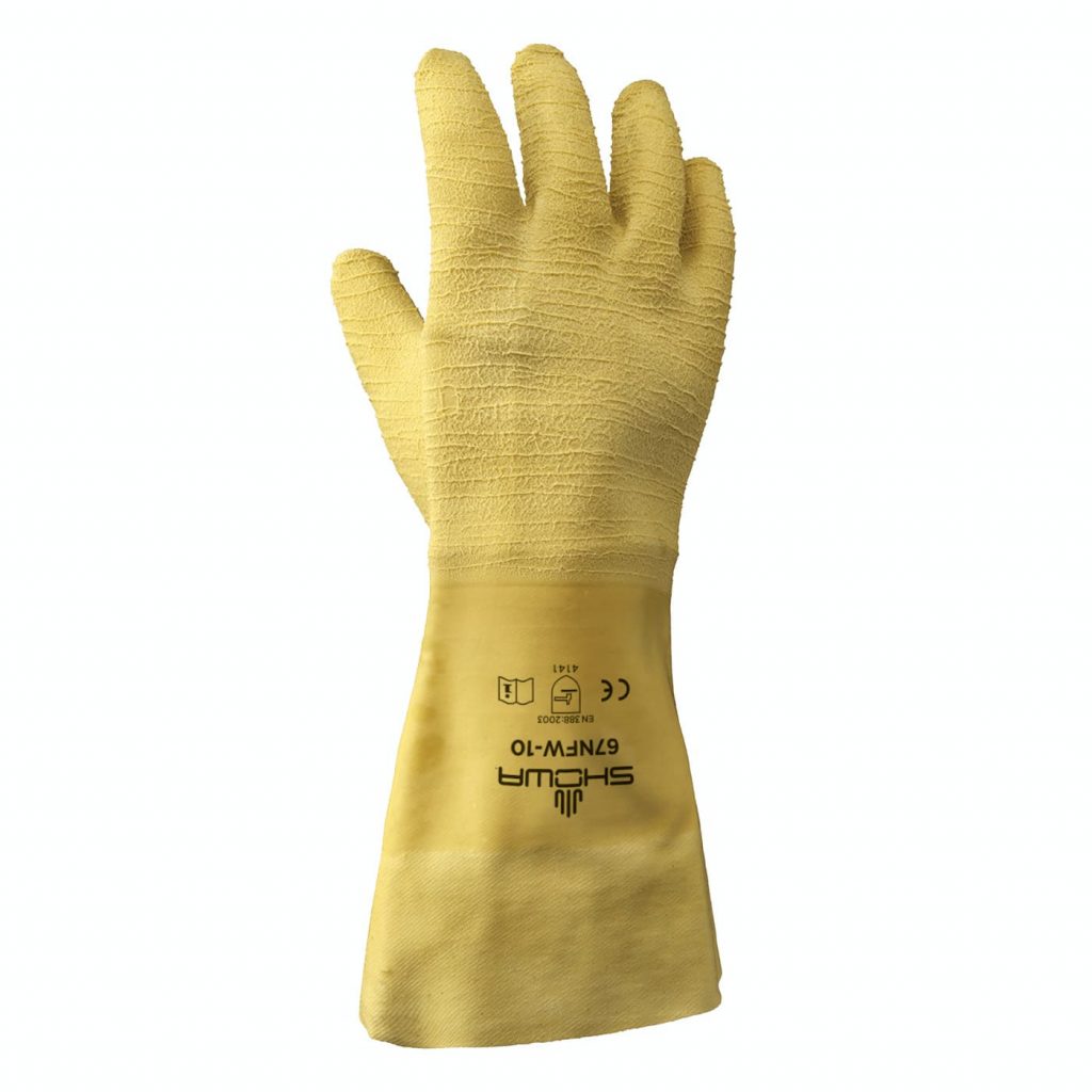 Showa 67NFW Nitty Gritty Natural Rubber Work Glove with Wrinkle Finish