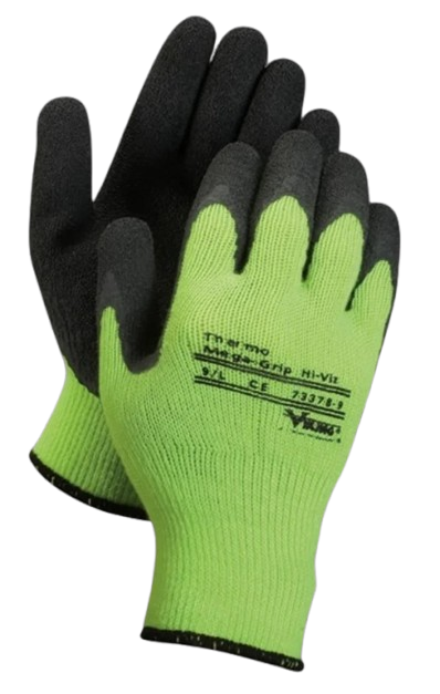 Viking® Thermo MaxxGrip® Supported Work Gloves – Rubber-Coated Cotton Knit Gloves with Contour Fit, Superior Grip, and Rated Cold Weather Protection