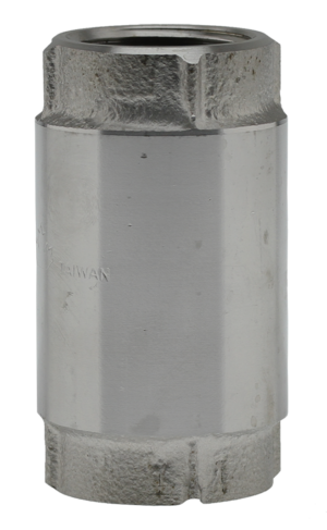 304 Stainless Steel Spring-Loaded In-Line Check Valve - FPT, Durable, Corrosion Resistant, 200 PSI, NSF/ANSI 372 Certified for Plumbing Systems