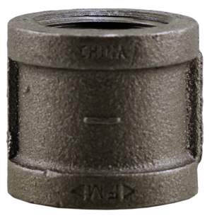 Black Pipe Coupling - Malleable Iron, 1/8" NPT to 6" NPT Sizes, High-Quality Carbon Steel, Corrosion-Resistant for Plumbing, Gas, and Oil Applications