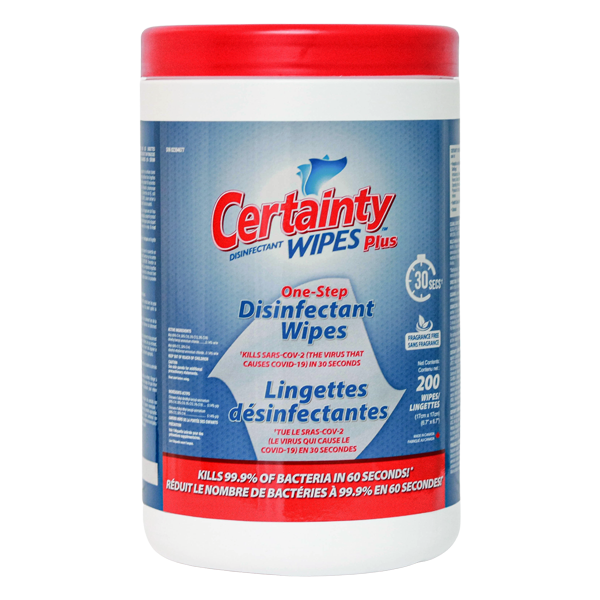 Certainty™ Plus Disinfectant Wipes - Tub of 200 Wipes