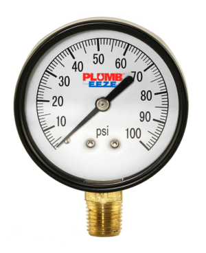 Pressure Gauge Dry Black Steel with Brass 1/4" MPT Lower Mount - 2.5" Dial