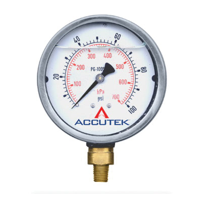 ACCUTEK_PG_100SG4 4" Dial 100 PSI Gauge - Cleanflow