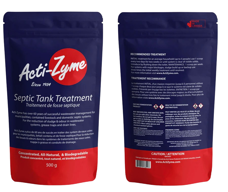 Acti-Zyme Septic Tank Treatment for Cabins, RV Parks and Motor Homes - 500 Gram Pouch