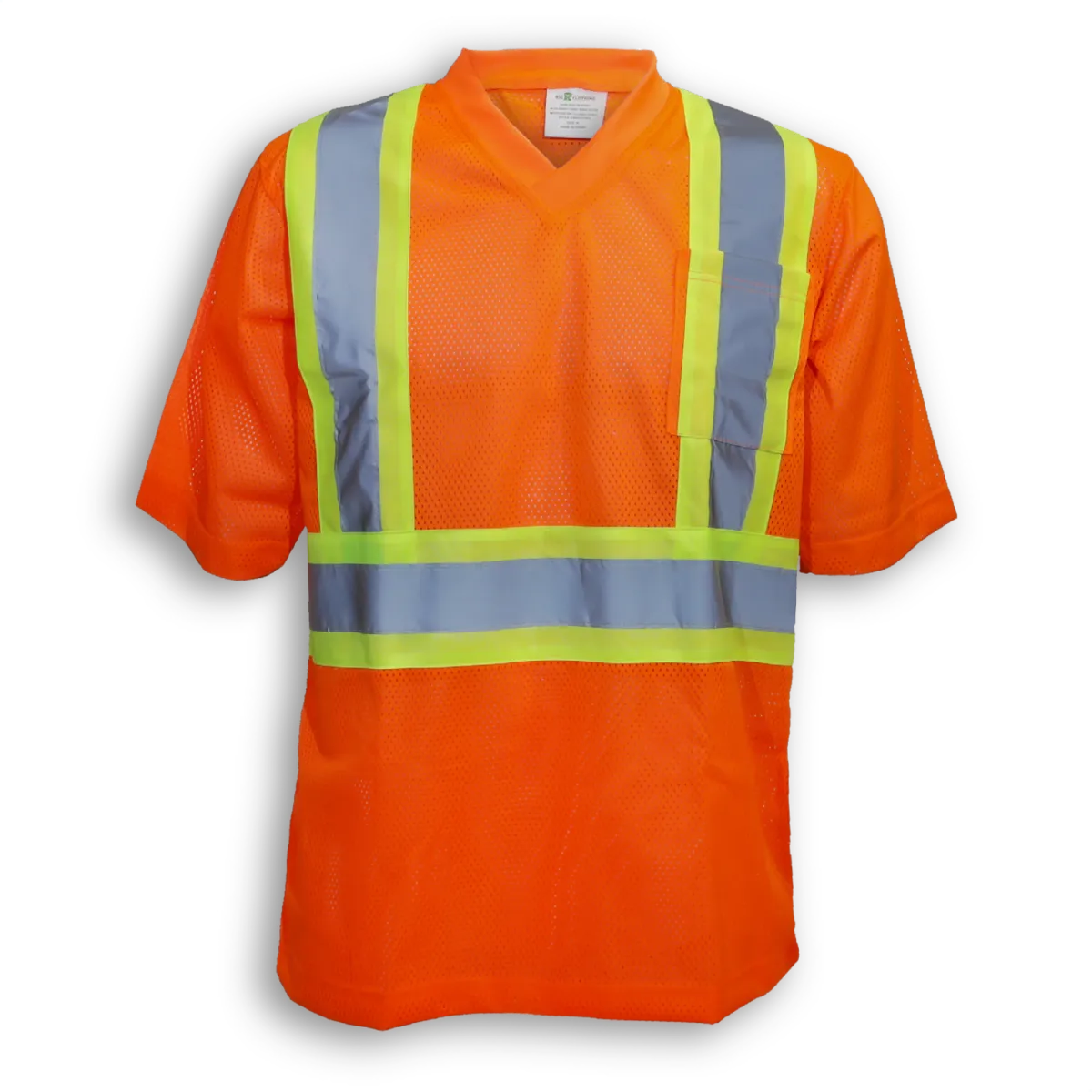 Big K BK095 Men’s Hi-Vis Mesh V-Neck Safety T-Shirt
