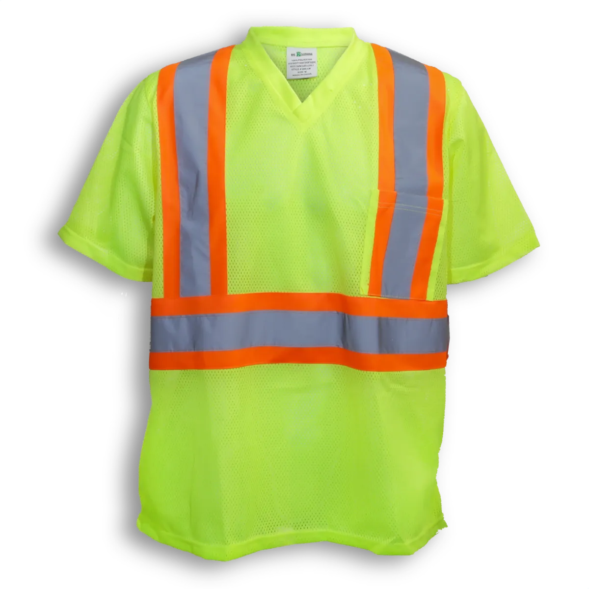 Big K BK095 Men’s Hi-Vis Mesh V-Neck Safety T-Shirt