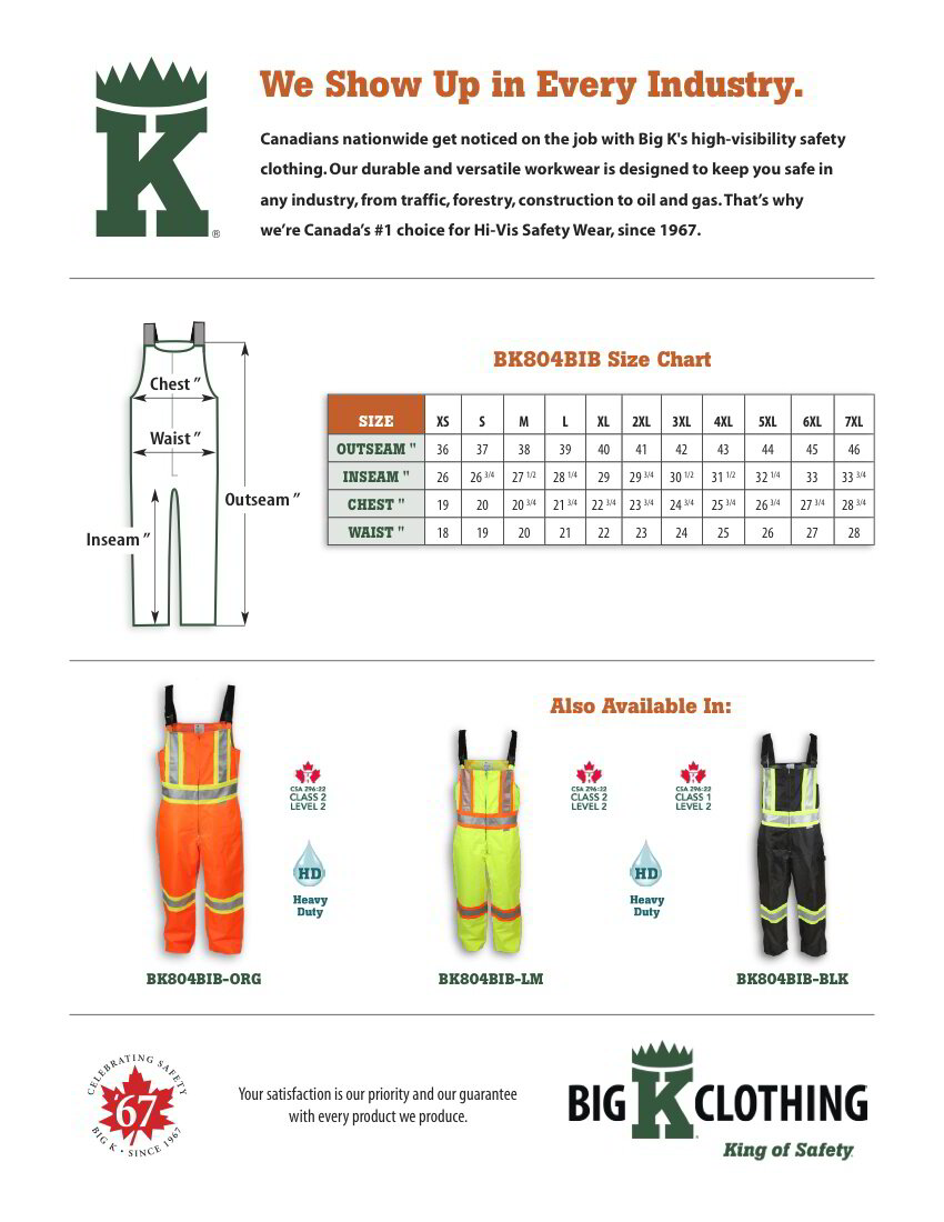 BK804BIBORG Size Chart