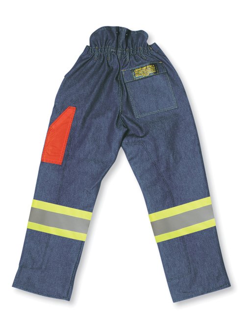 Big K BK90136 14 oz Denim 3600 Fallers' Pants - 4” 3M Reflective Tape, Brass Suspender Buttons, High Back, Kevlar Protection, 3600 ft/sec | Sizes 28-44