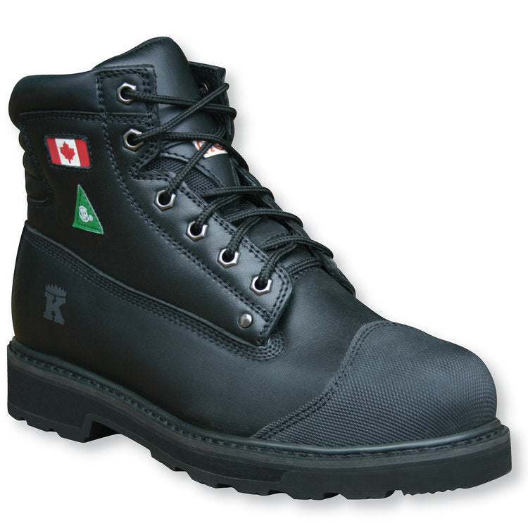 Big K Men's Comfort King Steel Toe 6” Premium Black Leather Work Boot | Sizes 6-14