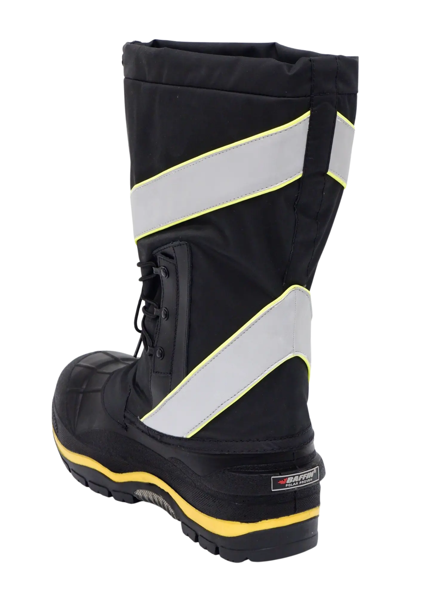 Baffin Men's Winter Work Boots Derrick Hi-Vis, Oil and Acid Resistant, -100°C/-148°F Rated, GelFlex Mid-Sole, Reflective Strips, Neoprene, Sizes 8-13
