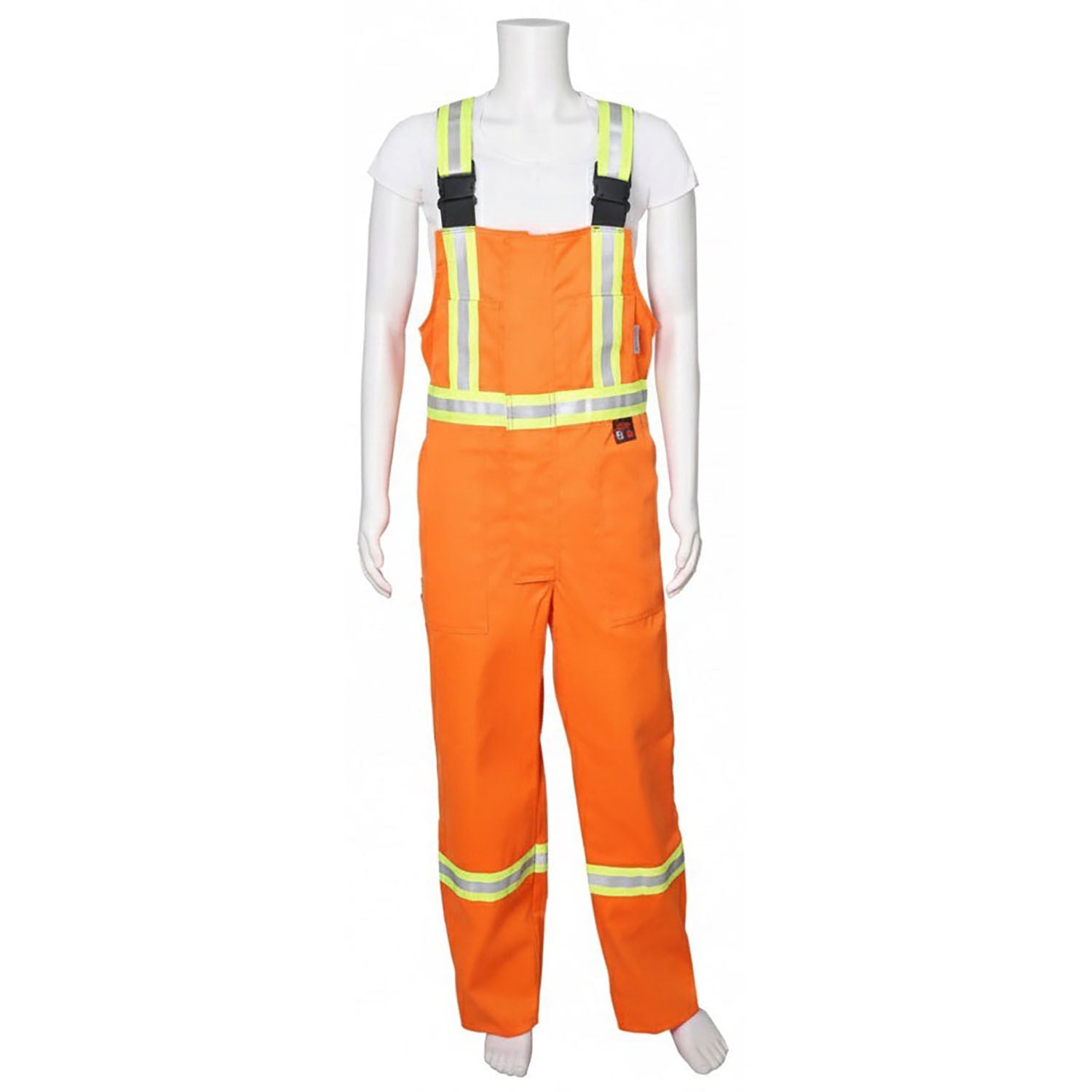Viking Firewall FR® 41679 CSA Striped Bib Overalls, High-Visibility, Meets NFPA 2112, CSA Z462 Standards, for Oil, Gas & Utility Work | Sizes S-5XL