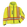 Back view of Big K lime soft shell hooded jacket with X-back segmented reflective tape and hood.