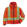Big K orange soft shell hooded jacket with front zipper, chest pocket, arm pocket, and segmented reflective tape.