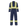 Big K women’s navy blue fire retardant coveralls with front button closure, reflective tape, and utility pockets.