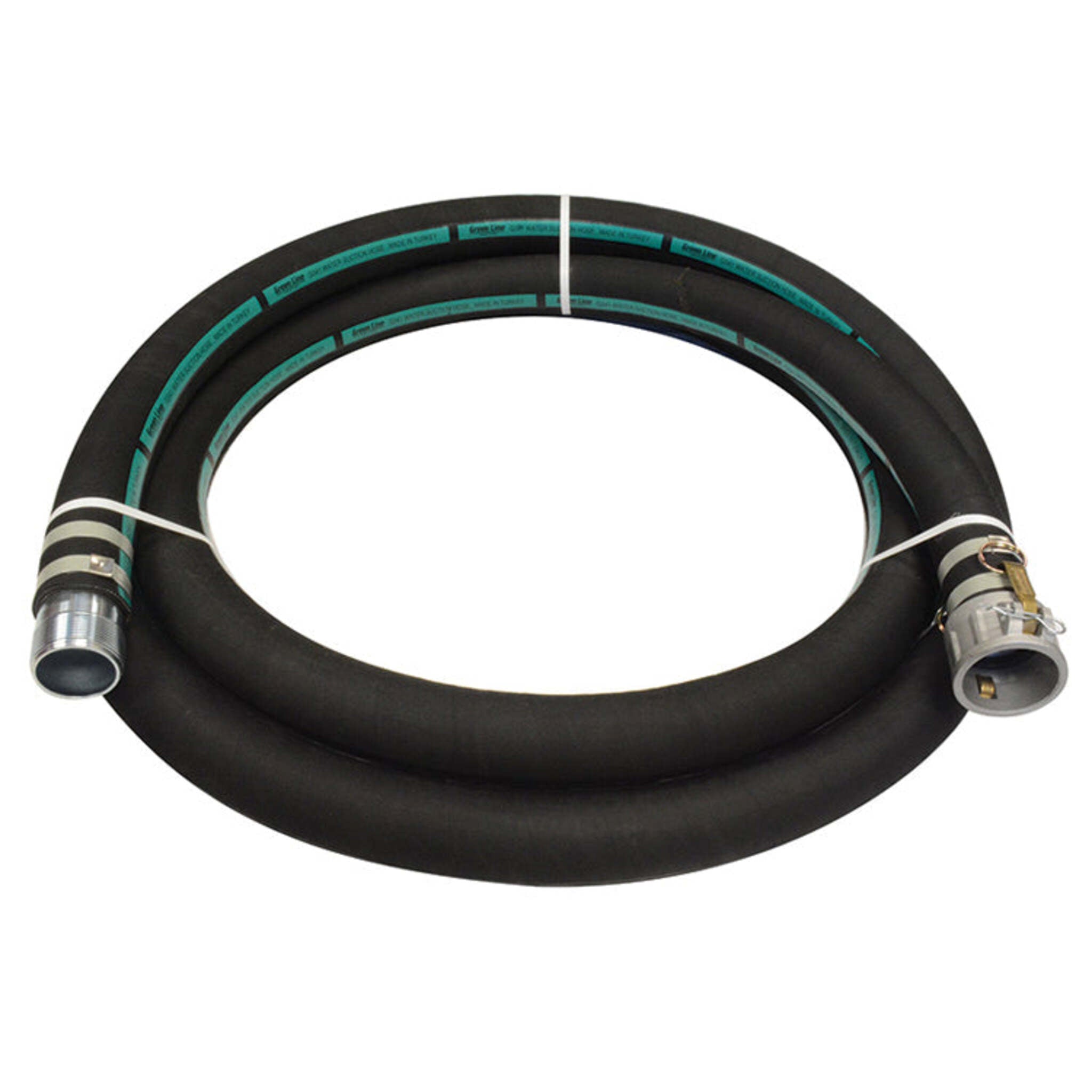 Black Rubber Pump Suction Hose Assemblies (w/ Male Camlock X Male Threaded Pipe Nipple) - Heavy-Duty, Versatile, Abrasion-Resistant, High Performance