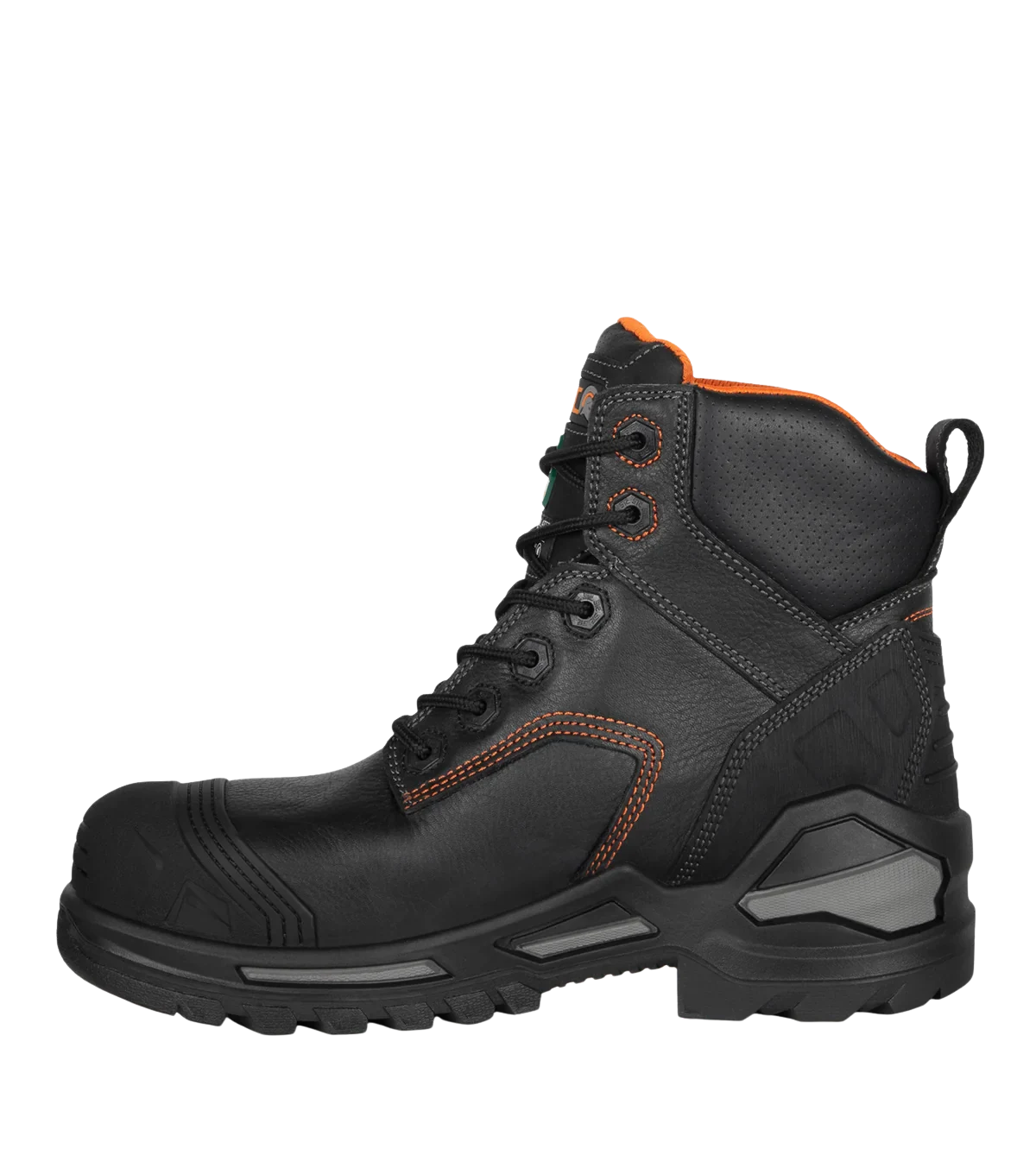 Right side view of Blade6 black 6-inch waterproof work boot