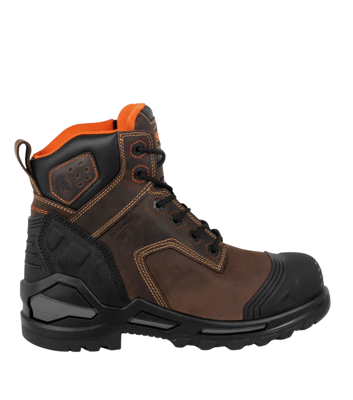 Left side view of Blade6 brown waterproof leather work boot