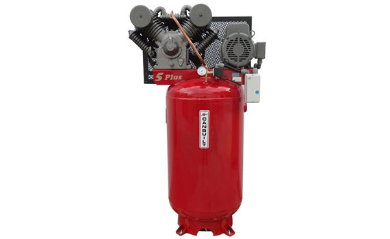 Canbuilt Air Compressor w 5 HP 1-Stage Motor: 80-Gallon Tank, 20.4 CFM at 150 PSI, Low RPM, BALDOR Motor, Durable and Efficient  - 230V - 1 Phase