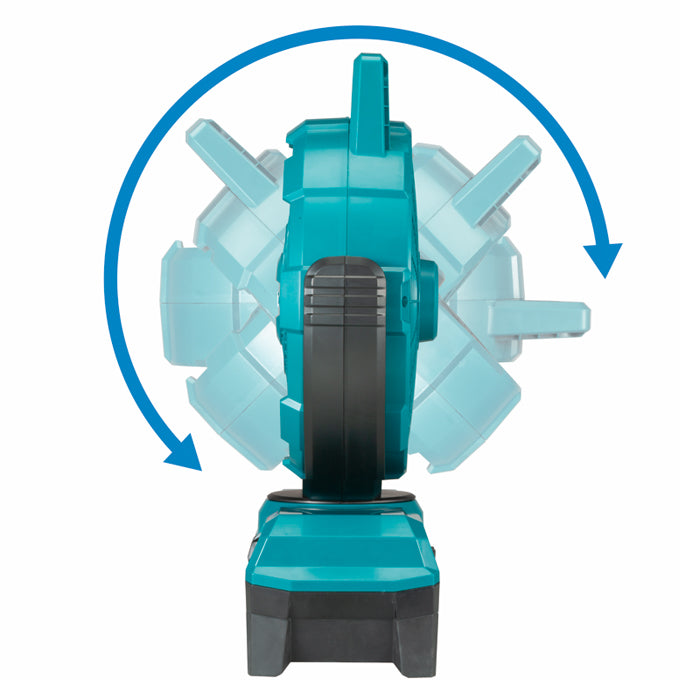 Makita 40V max XGT 9-1/4" Swing Fan CF001GZ - High Air Volume, Quiet Operation, Adjustable Head, Compact, Auto Shutoff, AC/DC Power, Portable & Durable