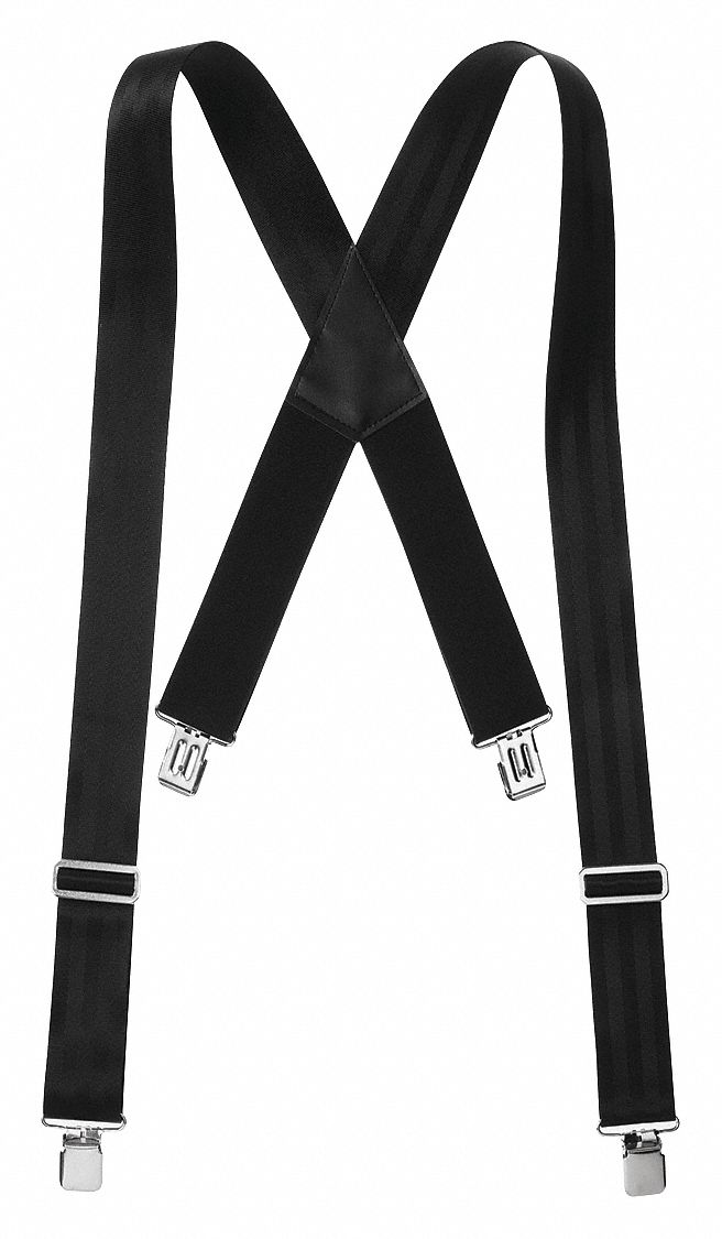 CAMRO SF500 Industrial Ultra Light Black Work Suspenders with Metal Clips and 2-Inch Straps