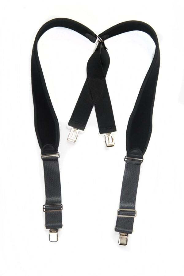 CAMRO Industrial Ultra Comfort Black Work Suspenders with Metal Clips - 3 Inch Shoulder Strap Wdith